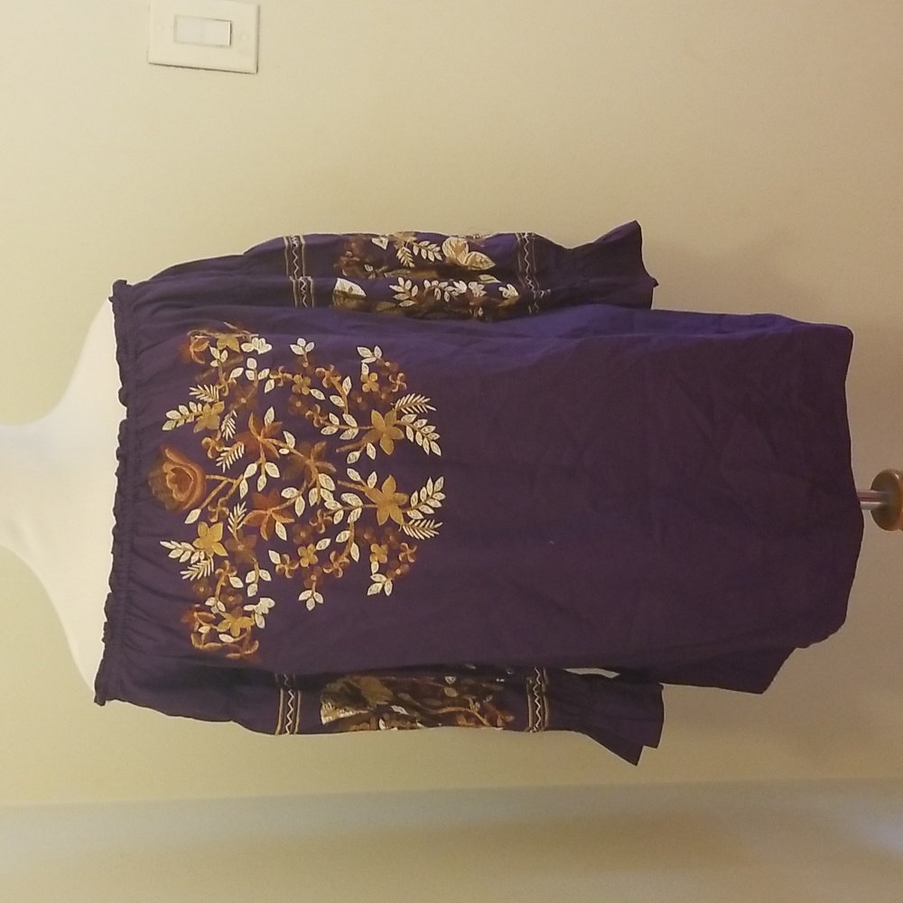 Free People Fleur Du Jeur Floral Embroidered Mini Multi Color